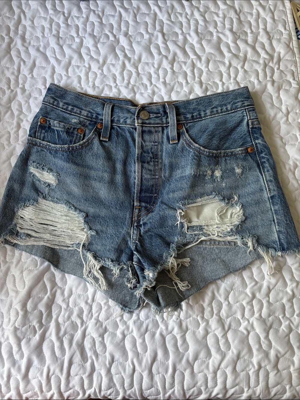 Levi's 501 Distressed Denim cutoff Shorts
